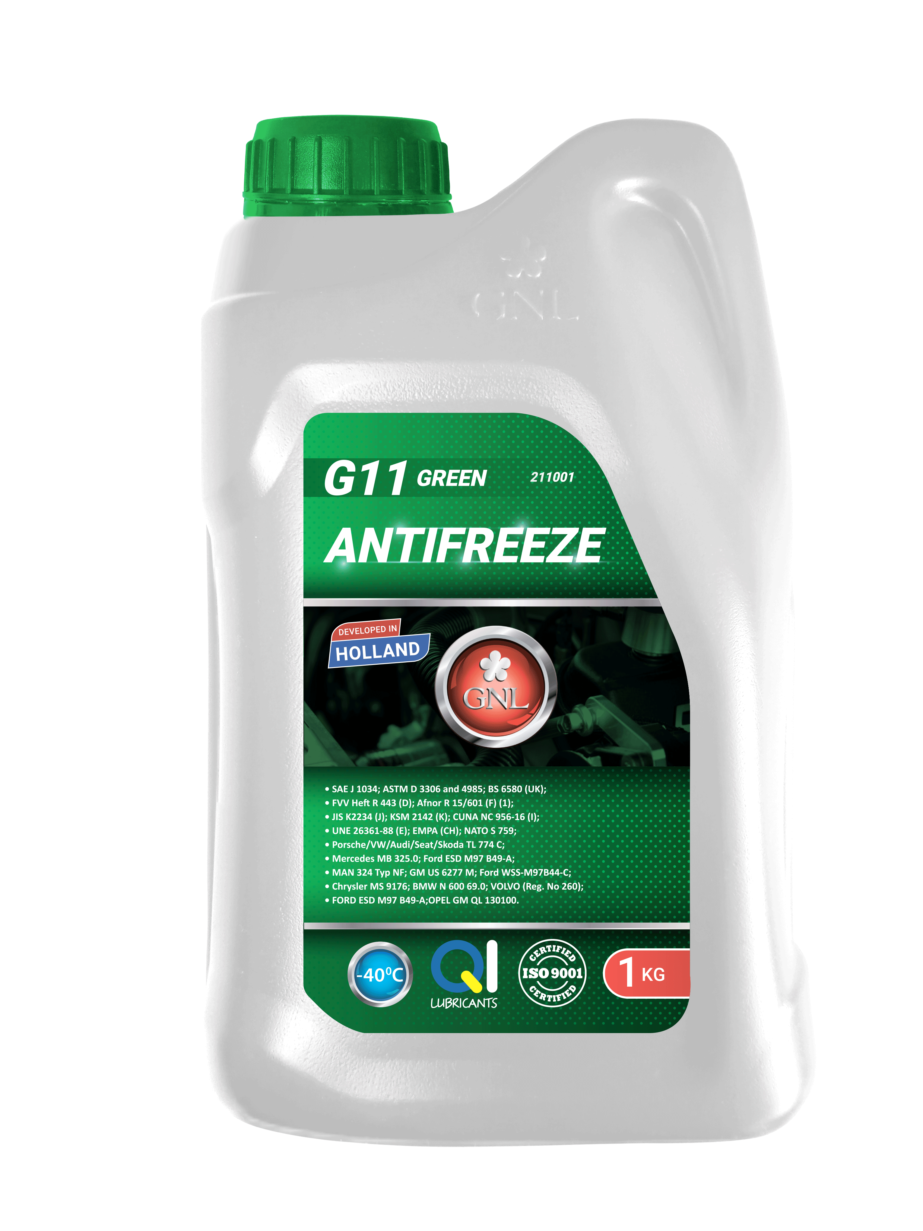 Охолоджуюча рідина GNL Antifreeze G11 Green 20 кг