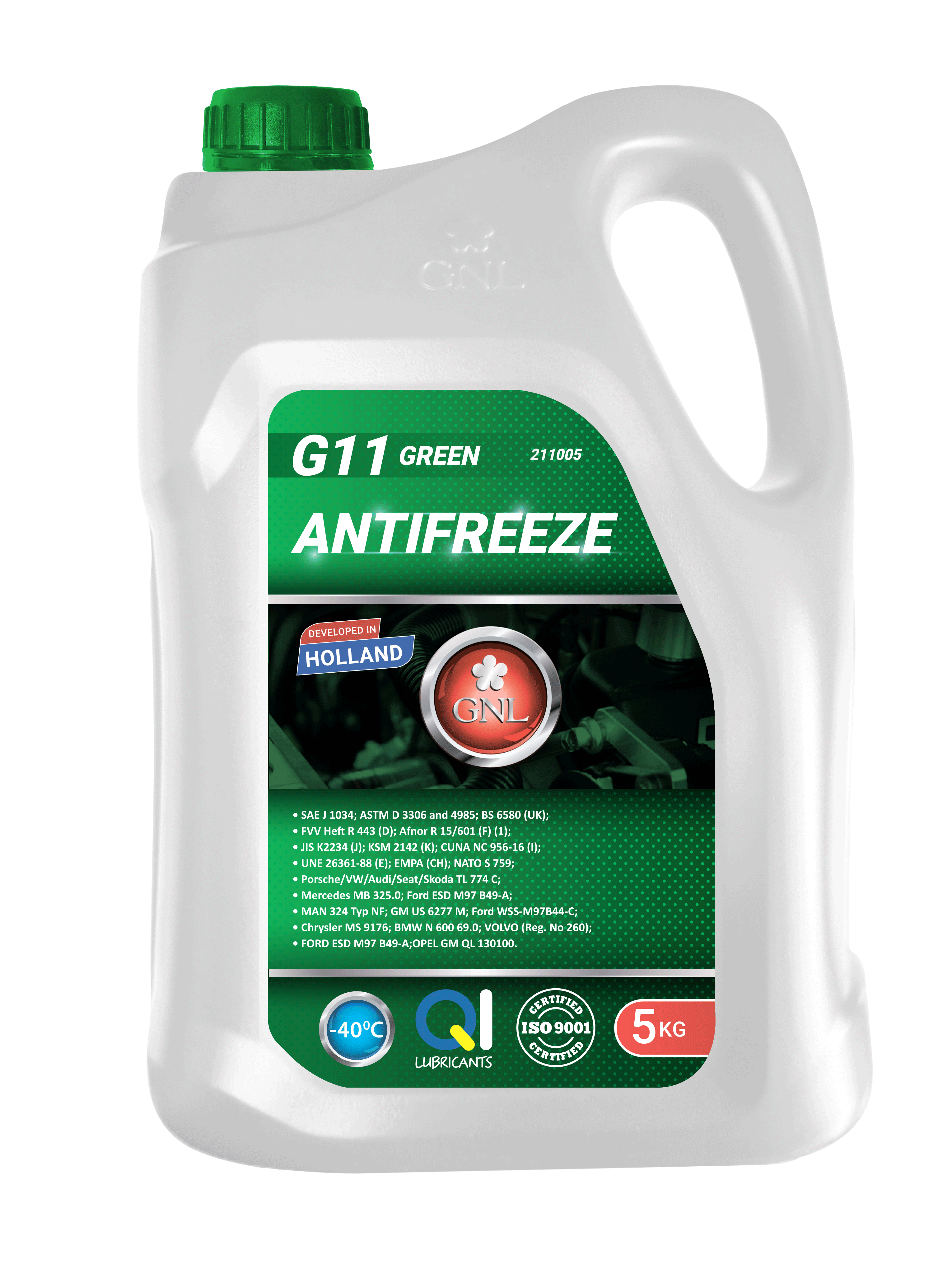 Охолоджуюча рідина GNL Antifreeze G11 Green 20 кг